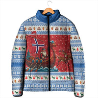 Norway Viking Santa Christmas Padded Jacket Funny Reindeer Norse Xmas - Wonder Print Shop