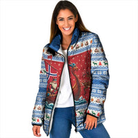 Norway Viking Santa Christmas Padded Jacket Funny Reindeer Norse Xmas - Wonder Print Shop