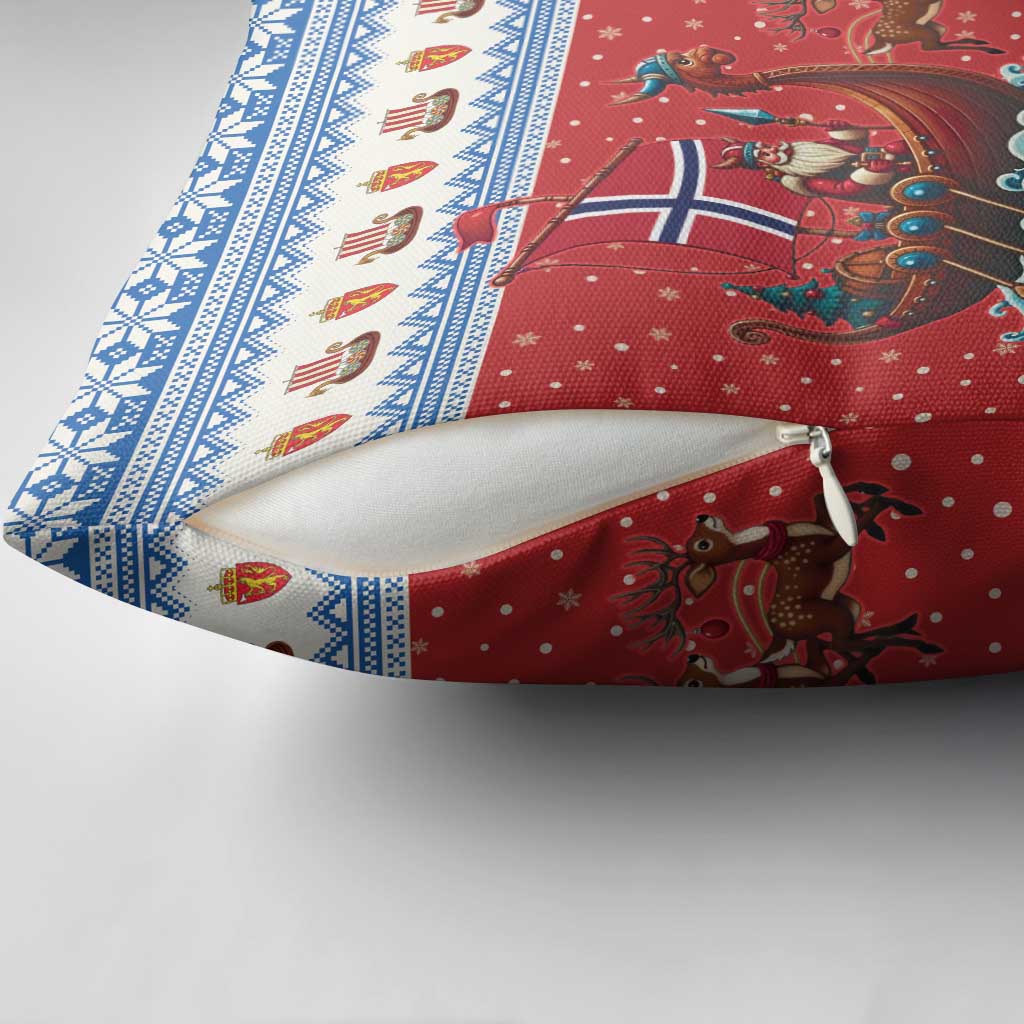 Norway Viking Santa Christmas Pillow Cover Funny Reindeer Norse Xmas - Wonder Print Shop