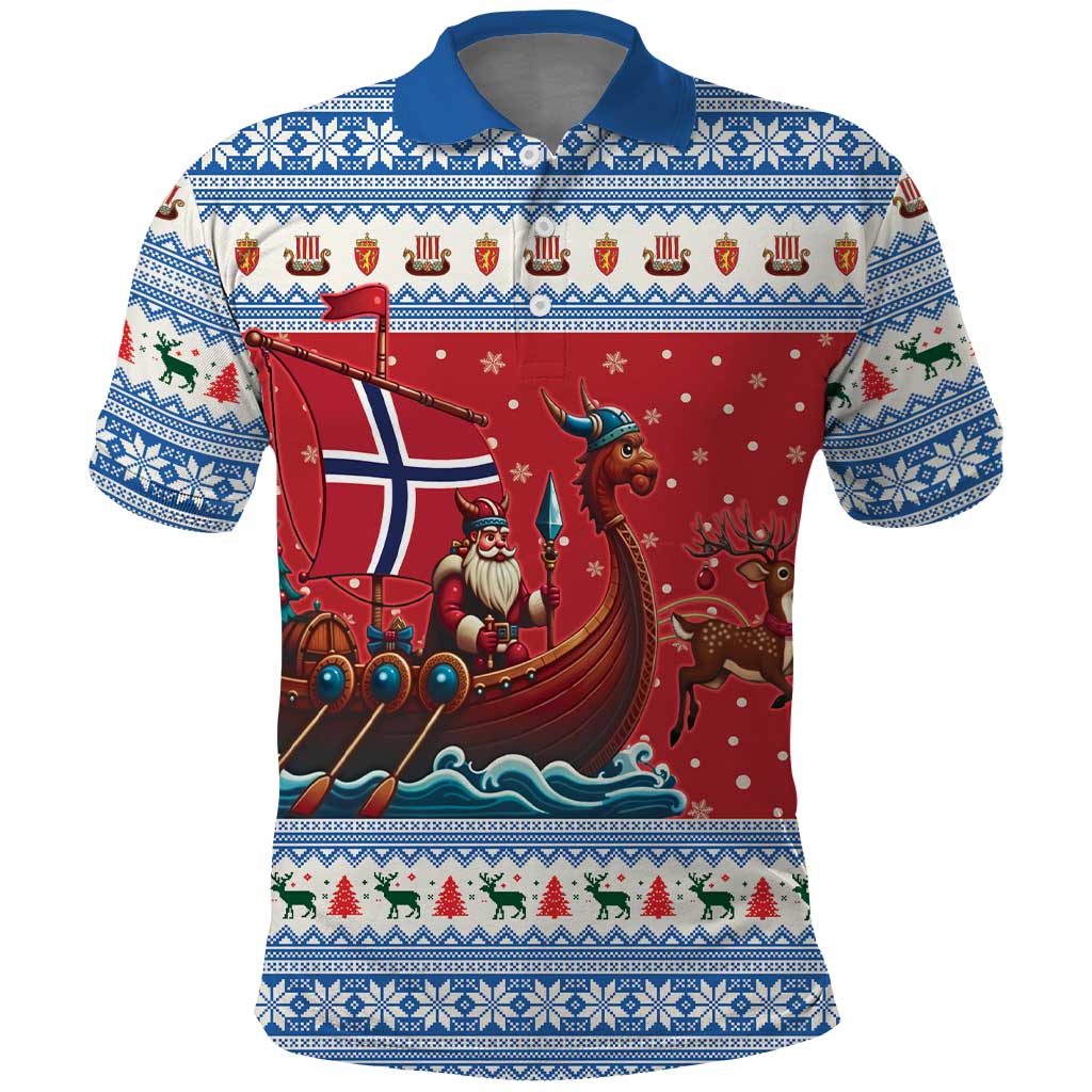 Norway Viking Santa Christmas Polo Shirt Funny Reindeer Norse Xmas - Wonder Print Shop