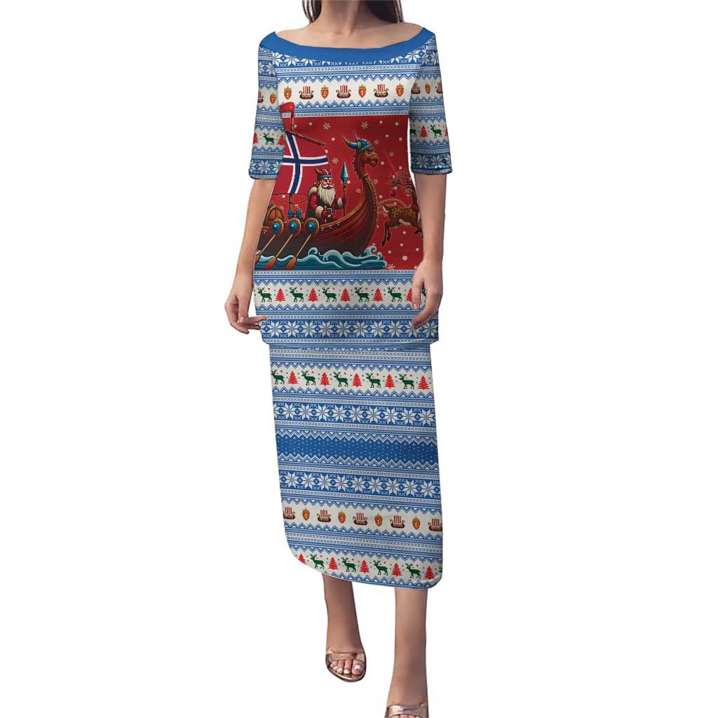 Norway Viking Santa Christmas Puletasi Funny Reindeer Norse Xmas - Wonder Print Shop