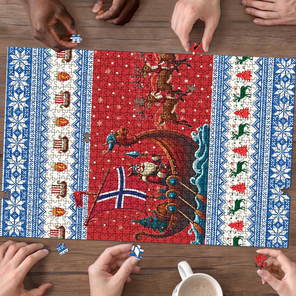 Norway Viking Santa Christmas Puzzle Funny Reindeer Norse Xmas - Wonder Print Shop
