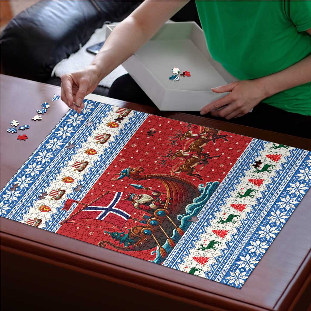 Norway Viking Santa Christmas Puzzle Funny Reindeer Norse Xmas - Wonder Print Shop