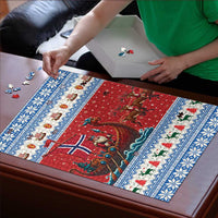 Norway Viking Santa Christmas Puzzle Funny Reindeer Norse Xmas - Wonder Print Shop