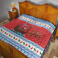 Norway Viking Santa Christmas Quilt Funny Reindeer Norse Xmas - Wonder Print Shop