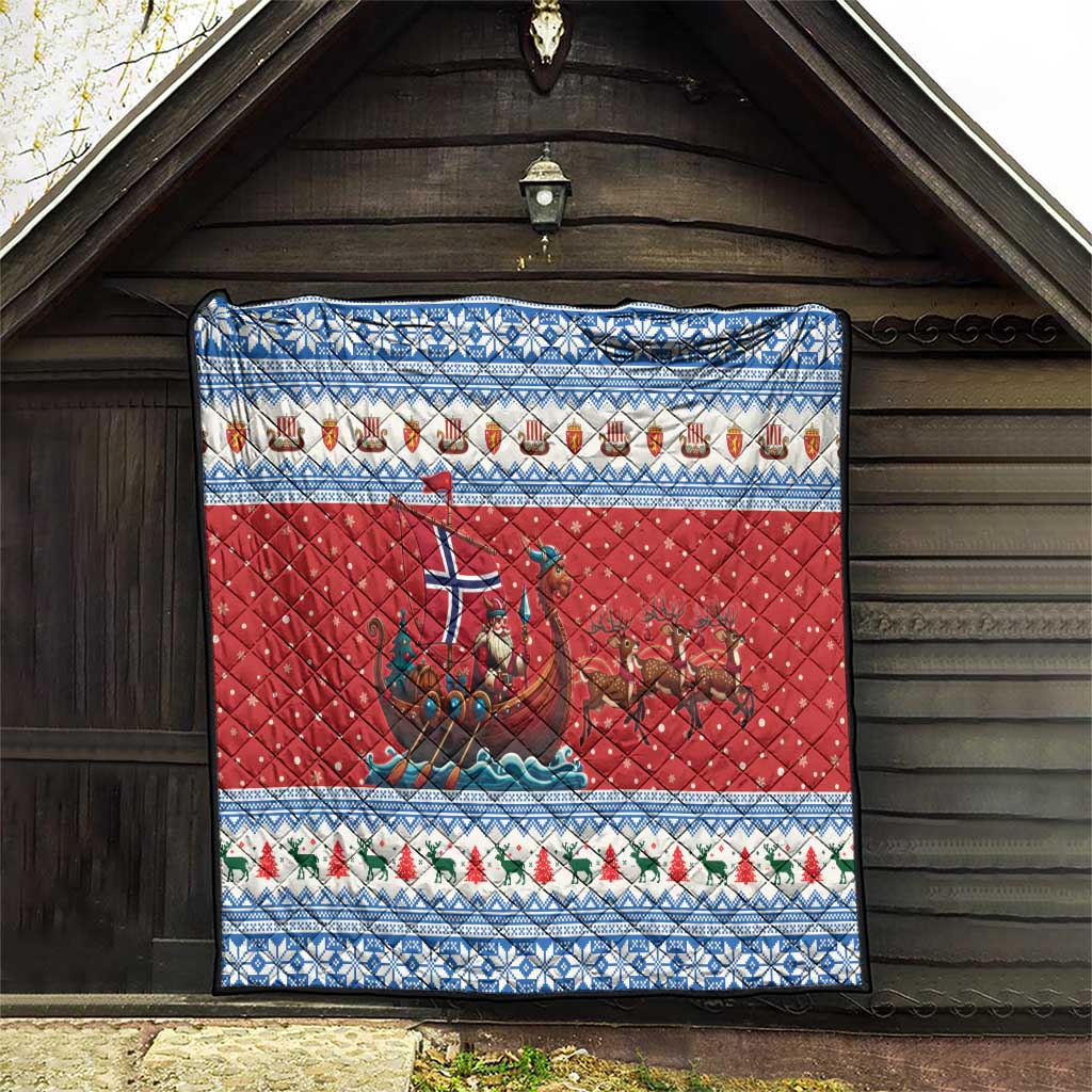 Norway Viking Santa Christmas Quilt Funny Reindeer Norse Xmas - Wonder Print Shop