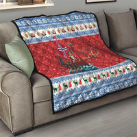 Norway Viking Santa Christmas Quilt Funny Reindeer Norse Xmas - Wonder Print Shop