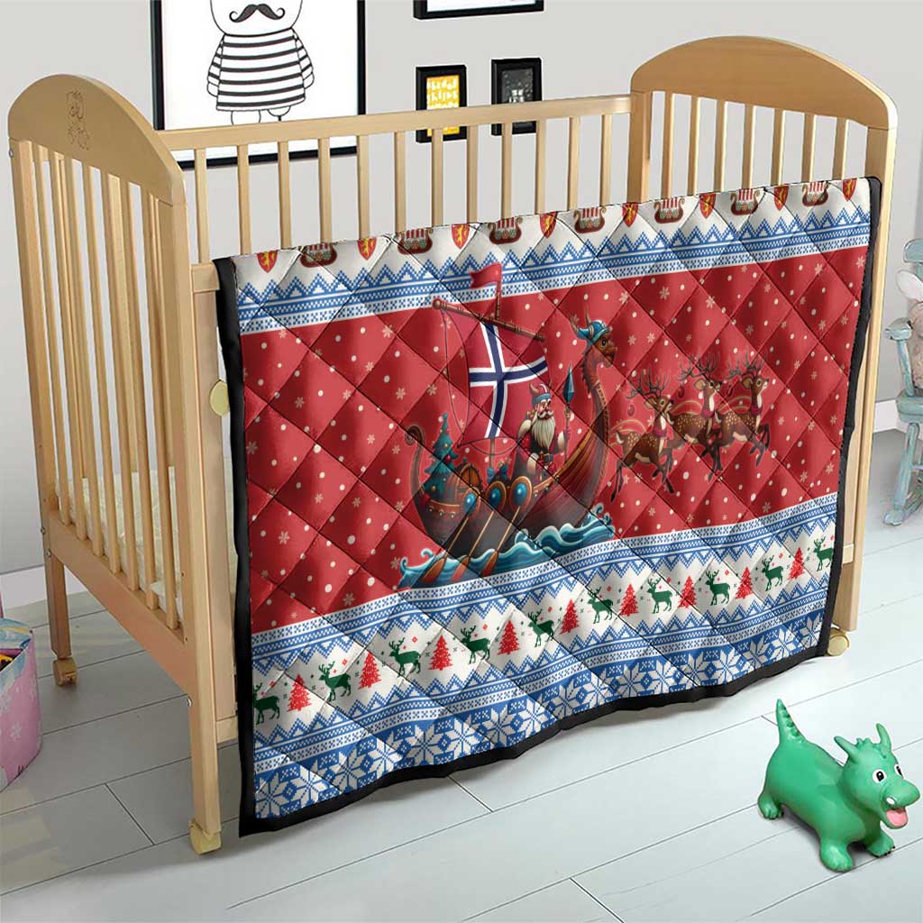 Norway Viking Santa Christmas Quilt Funny Reindeer Norse Xmas - Wonder Print Shop