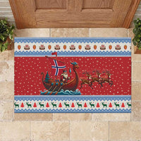 Norway Viking Santa Christmas Rubber Doormat Funny Reindeer Norse Xmas - Wonder Print Shop