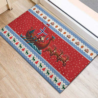 Norway Viking Santa Christmas Rubber Doormat Funny Reindeer Norse Xmas - Wonder Print Shop