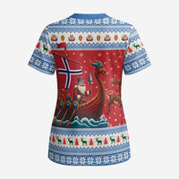 Norway Viking Santa Christmas Scrub Top Funny Reindeer Norse Xmas - Wonder Print Shop