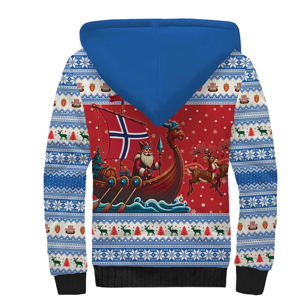 Norway Viking Santa Christmas Sherpa Hoodie Funny Reindeer Norse Xmas - Wonder Print Shop