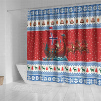 Norway Viking Santa Christmas Shower Curtain Funny Reindeer Norse Xmas - Wonder Print Shop