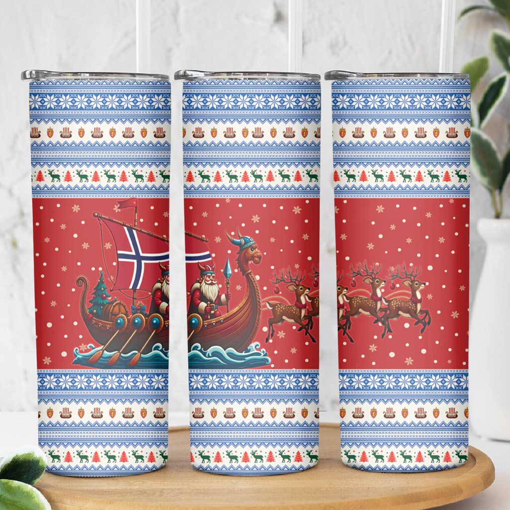 Norway Viking Santa Christmas Skinny Tumbler Funny Reindeer Norse Xmas - Wonder Print Shop