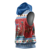 Norway Viking Santa Christmas Sleeveless Hoodie Funny Reindeer Norse Xmas - Wonder Print Shop