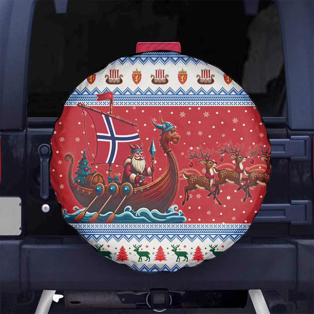 Norway Viking Santa Christmas Spare Tire Cover Funny Reindeer Norse Xmas - Wonder Print Shop