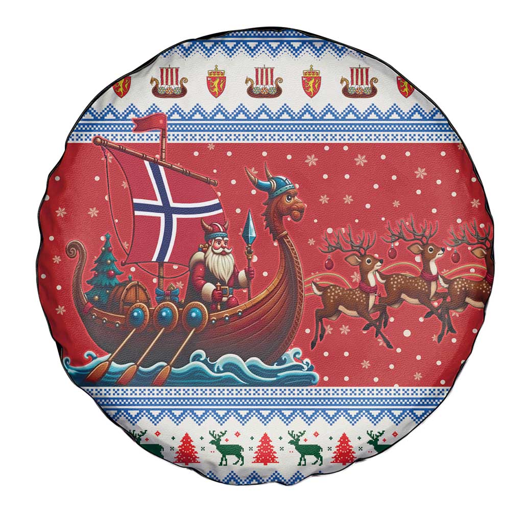 Norway Viking Santa Christmas Spare Tire Cover Funny Reindeer Norse Xmas - Wonder Print Shop