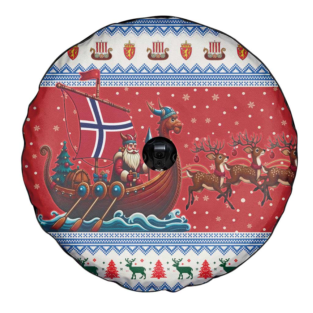Norway Viking Santa Christmas Spare Tire Cover Funny Reindeer Norse Xmas - Wonder Print Shop