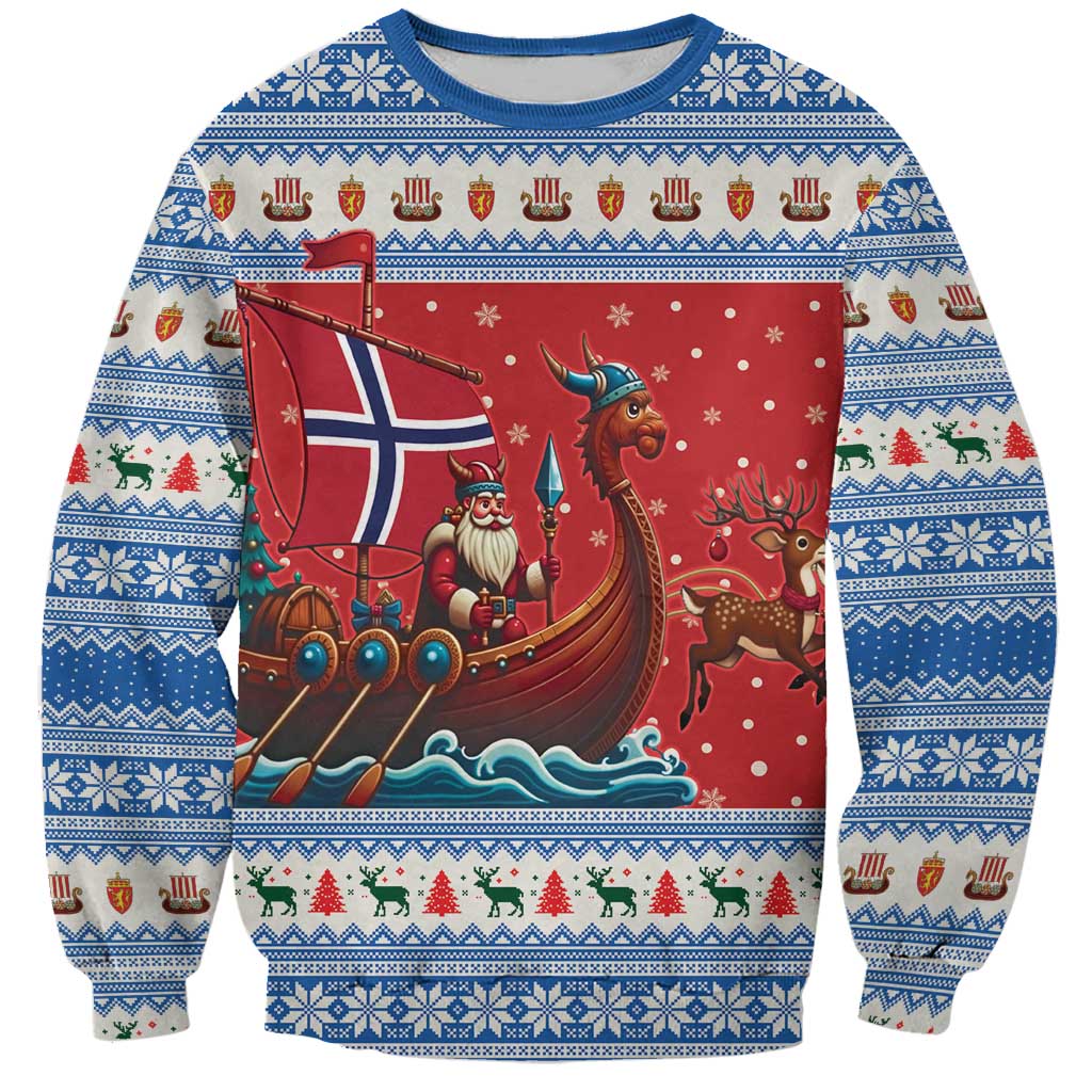 Norway Viking Santa Christmas Sweatshirt Funny Reindeer Norse Xmas - Wonder Print Shop