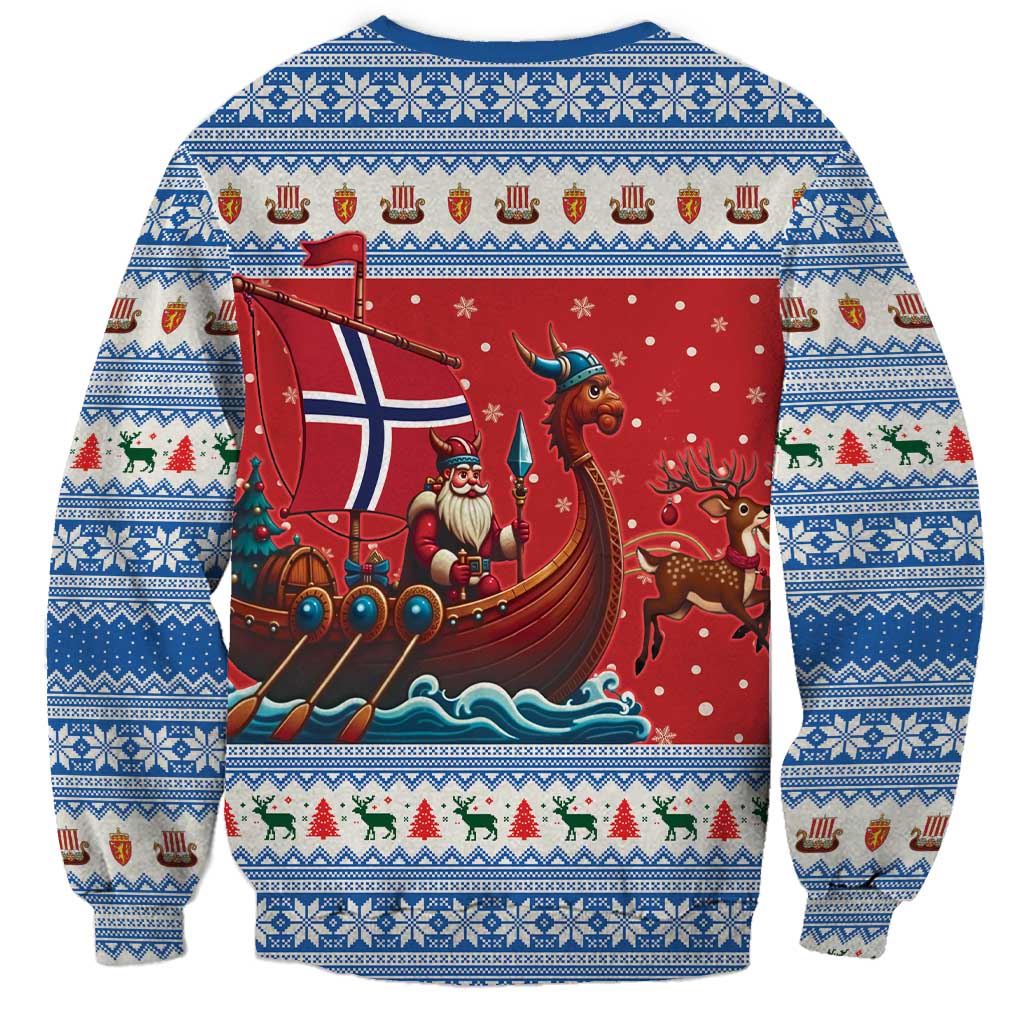 Norway Viking Santa Christmas Sweatshirt Funny Reindeer Norse Xmas - Wonder Print Shop