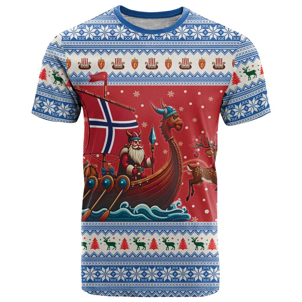 Norway Viking Santa Christmas T Shirt Funny Reindeer Norse Xmas - Wonder Print Shop