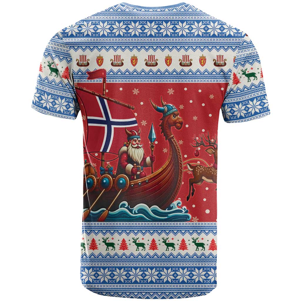 Norway Viking Santa Christmas T Shirt Funny Reindeer Norse Xmas - Wonder Print Shop