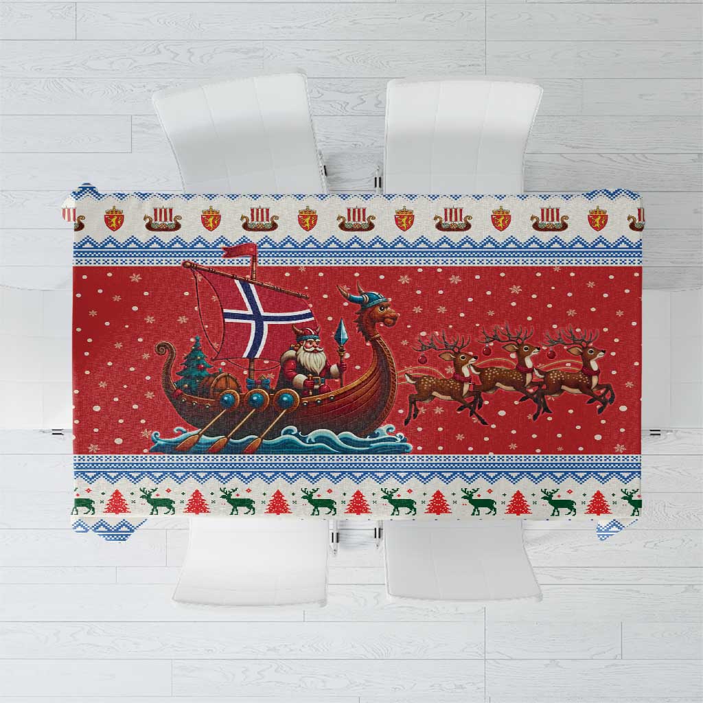 Norway Viking Santa Christmas Tablecloth Funny Reindeer Norse Xmas - Wonder Print Shop