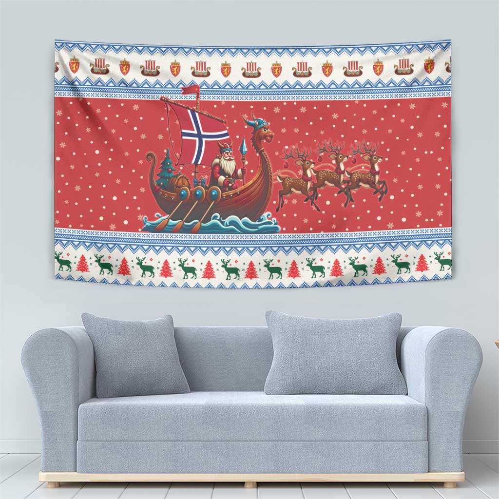 Norway Viking Santa Christmas Tapestry Funny Reindeer Norse Xmas - Wonder Print Shop
