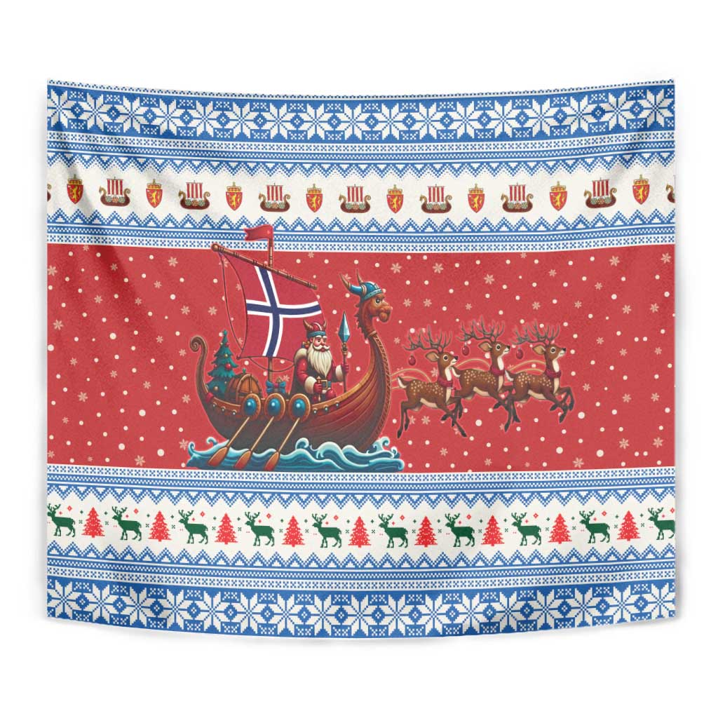 Norway Viking Santa Christmas Tapestry Funny Reindeer Norse Xmas - Wonder Print Shop