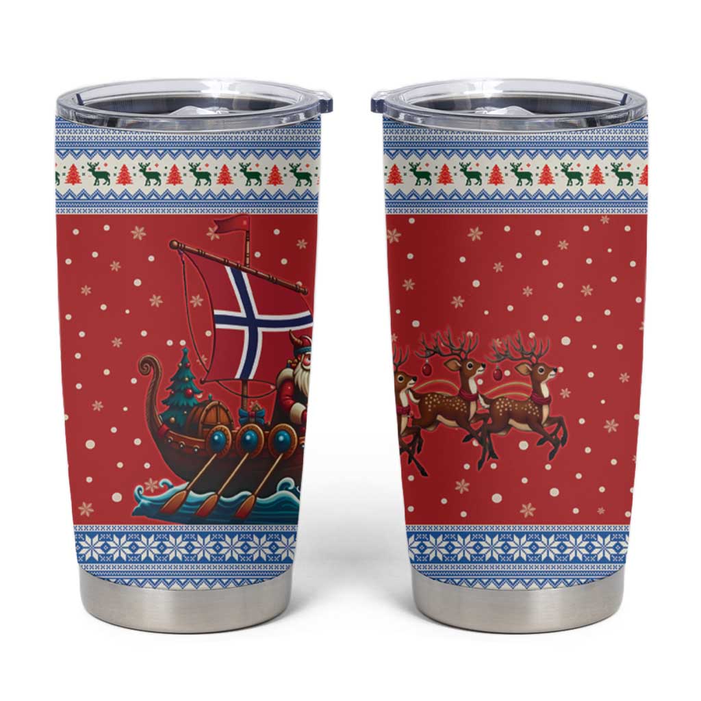 Norway Viking Santa Christmas Tumbler Cup Funny Reindeer Norse Xmas - Wonder Print Shop
