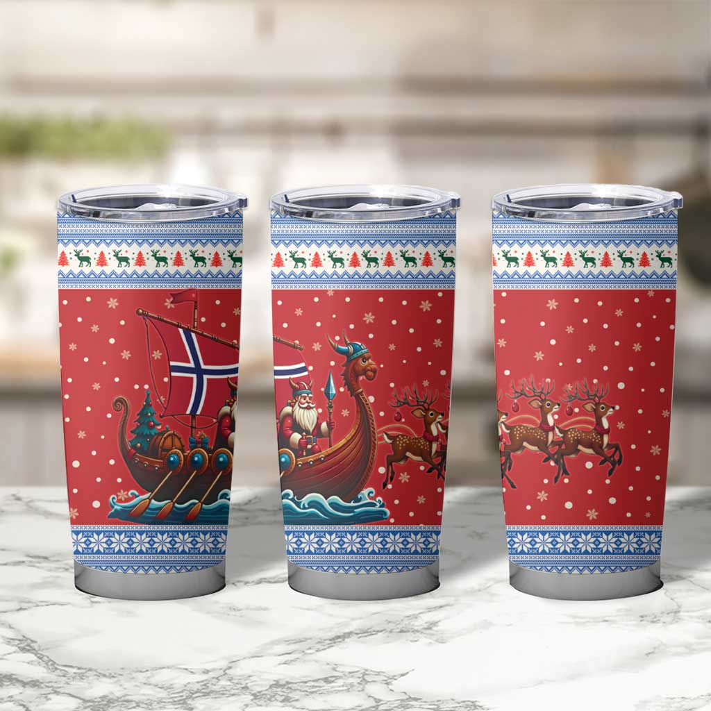 Norway Viking Santa Christmas Tumbler Cup Funny Reindeer Norse Xmas - Wonder Print Shop