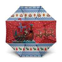 Norway Viking Santa Christmas Umbrella Funny Reindeer Norse Xmas - Wonder Print Shop