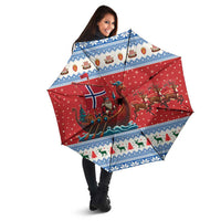 Norway Viking Santa Christmas Umbrella Funny Reindeer Norse Xmas - Wonder Print Shop