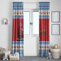 Norway Viking Santa Christmas Window Curtain Funny Reindeer Norse Xmas - Wonder Print Shop