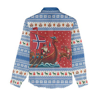 Norway Viking Santa Christmas Women Casual Shirt Funny Reindeer Norse Xmas - Wonder Print Shop