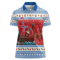 Norway Viking Santa Christmas Women Polo Shirt Funny Reindeer Norse Xmas - Wonder Print Shop