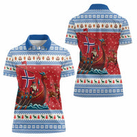 Norway Viking Santa Christmas Women Polo Shirt Funny Reindeer Norse Xmas - Wonder Print Shop
