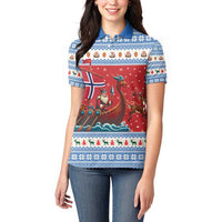 Norway Viking Santa Christmas Women Polo Shirt Funny Reindeer Norse Xmas - Wonder Print Shop