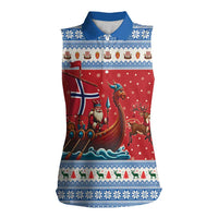 Norway Viking Santa Christmas Women Sleeveless Polo Shirt Funny Reindeer Norse Xmas - Wonder Print Shop