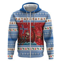 Norway Viking Santa Christmas Zip Hoodie Funny Reindeer Norse Xmas - Wonder Print Shop
