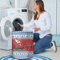Greenland Viking Santa Christmas Laundry Basket Funny Reindeer Norse Xmas - Wonder Print Shop