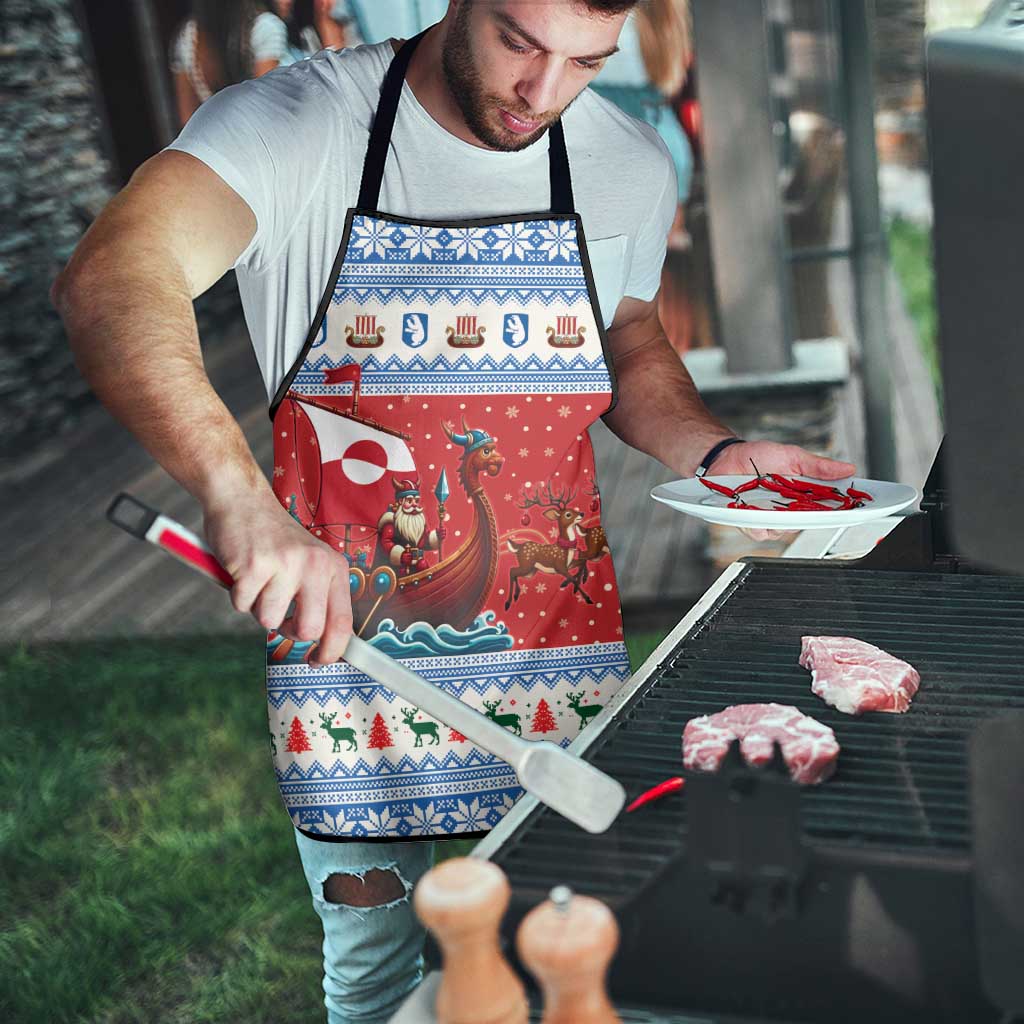 Greenland Viking Santa Christmas Apron Funny Reindeer Norse Xmas - Wonder Print Shop