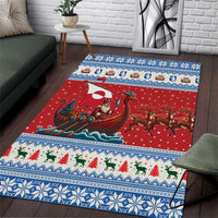 Greenland Viking Santa Christmas Area Rug Funny Reindeer Norse Xmas - Wonder Print Shop