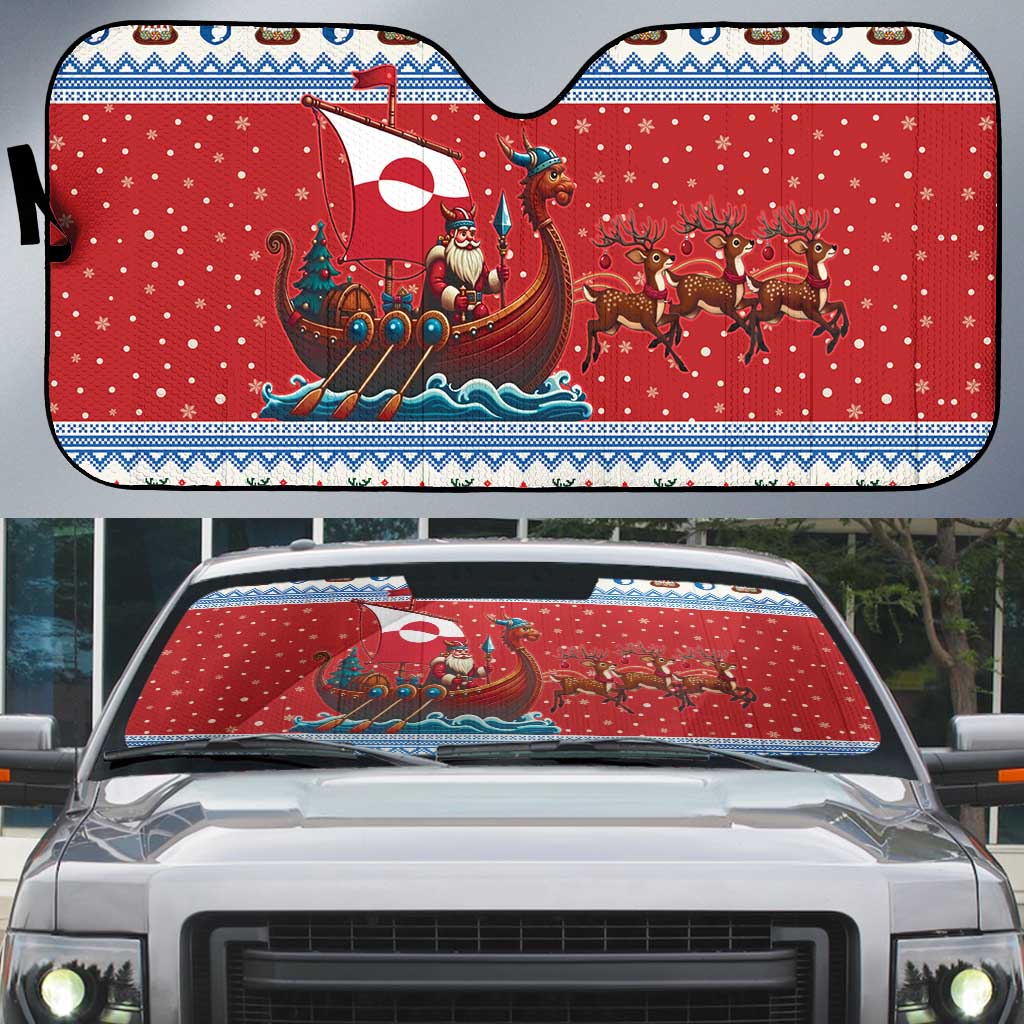 Greenland Viking Santa Christmas Auto Sun Shade Funny Reindeer Norse Xmas - Wonder Print Shop