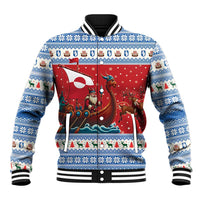 Greenland Viking Santa Christmas Baseball Jacket Funny Reindeer Norse Xmas - Wonder Print Shop