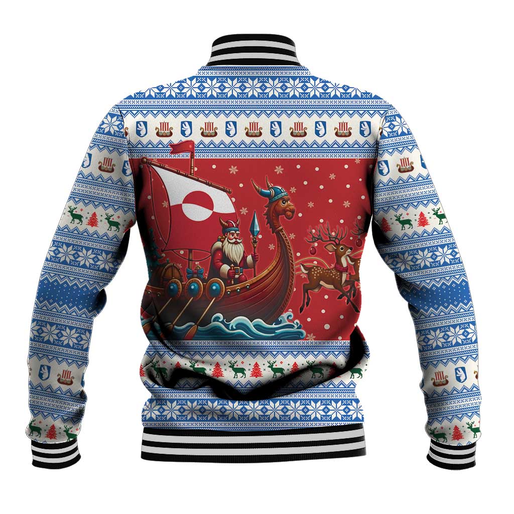Greenland Viking Santa Christmas Baseball Jacket Funny Reindeer Norse Xmas - Wonder Print Shop