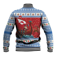 Greenland Viking Santa Christmas Baseball Jacket Funny Reindeer Norse Xmas - Wonder Print Shop