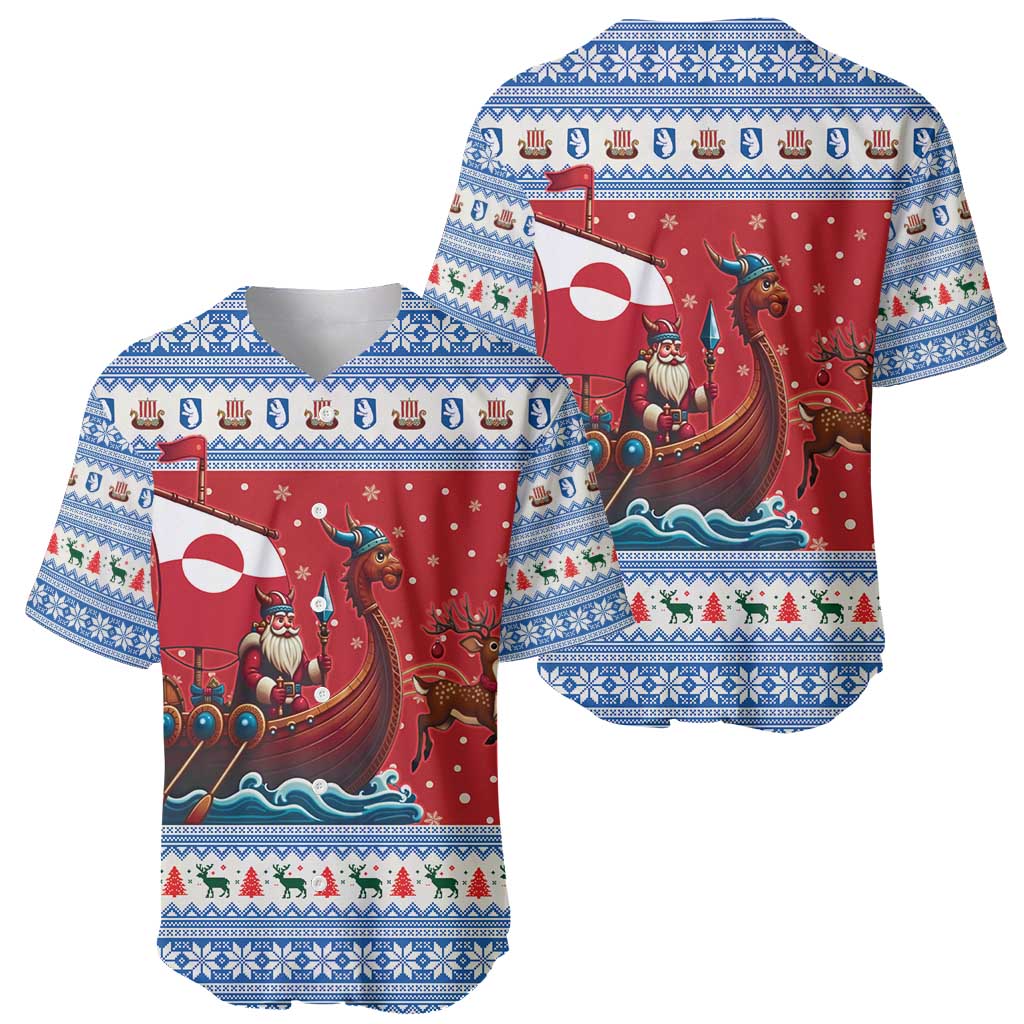 Greenland Viking Santa Christmas Baseball Jersey Funny Reindeer Norse Xmas - Wonder Print Shop