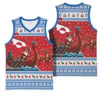Greenland Viking Santa Christmas Basketball Jersey Funny Reindeer Norse Xmas - Wonder Print Shop