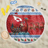 Greenland Viking Santa Christmas Beach Blanket Funny Reindeer Norse Xmas - Wonder Print Shop